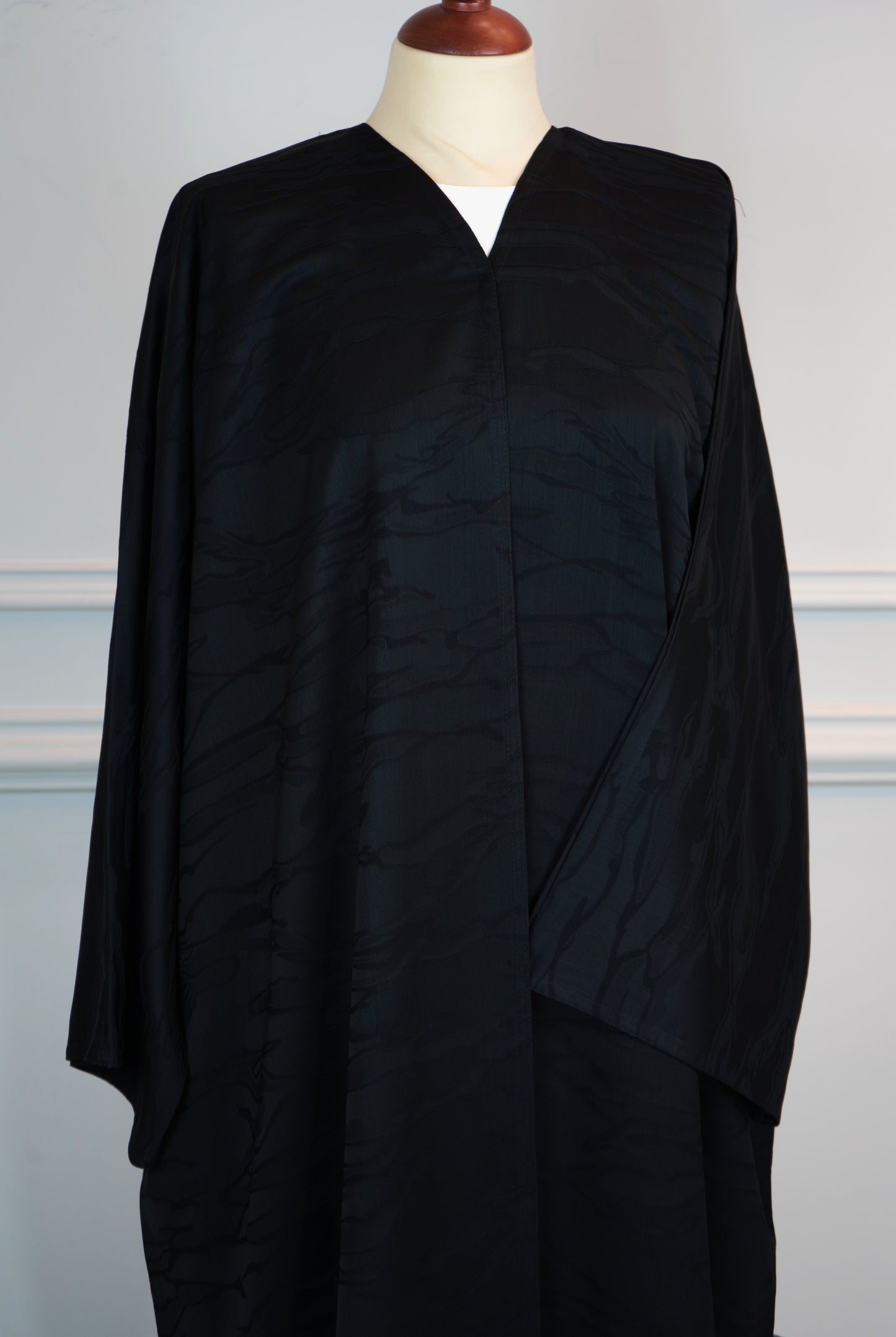 Silk Shadow Abaya Black Model 2026-A0036