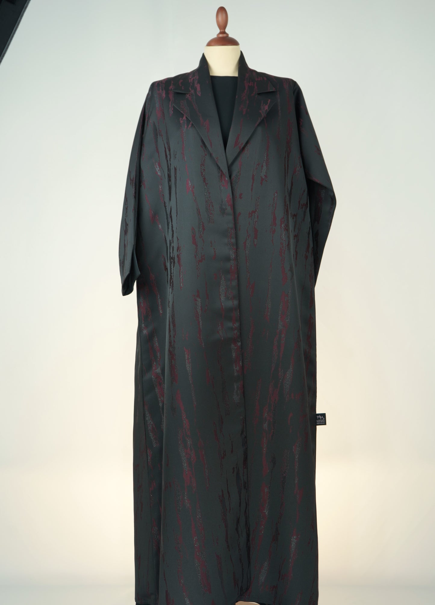 Jacquard Burgundy Blazer Abaya Model 2026-A0055