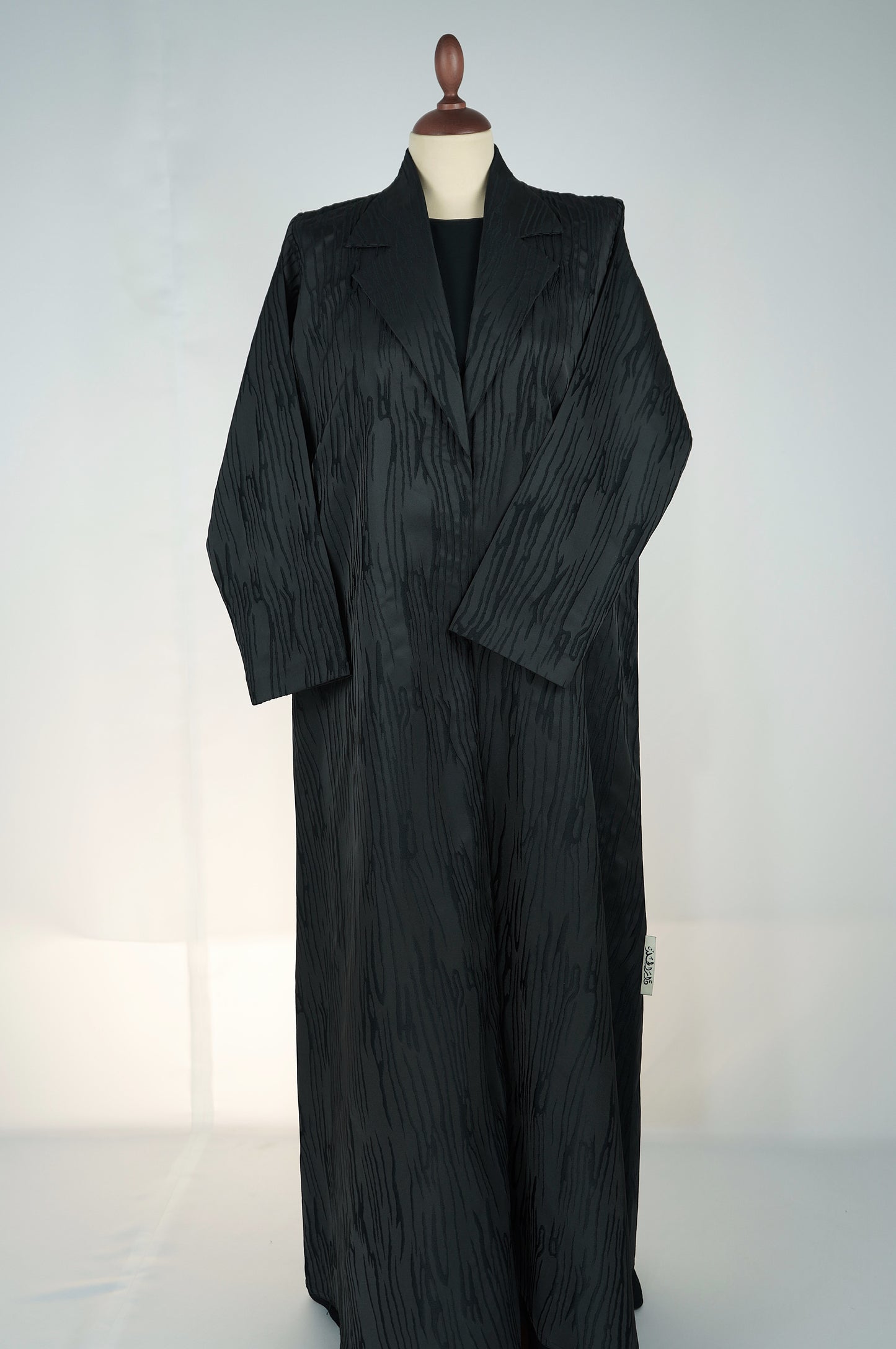 Black Line Jacquard Abaya Model 2026-A0071