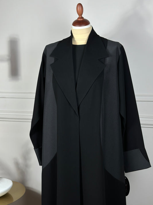 Blazer Style Abaya Black M4032