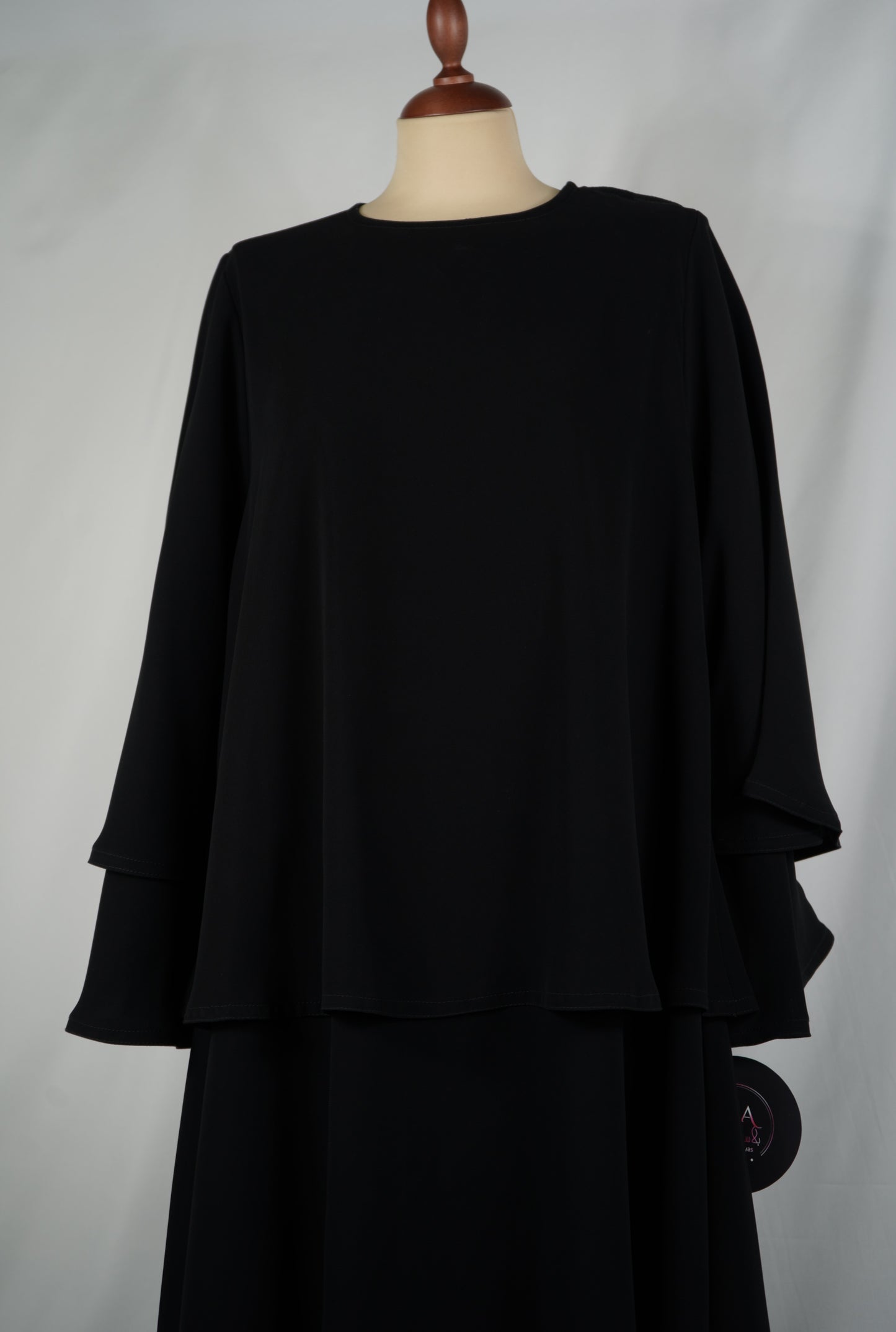 3-Layers  Premium Black Abaya