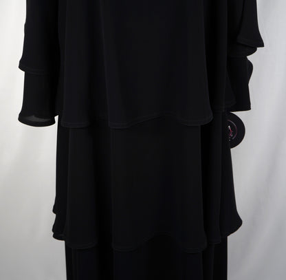 3-Layers  Premium Black Abaya