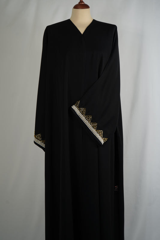 Golden-Pearl Shak Abaya Free size