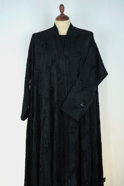 Abaya Shak Jaqard Black Model 2026-A0023