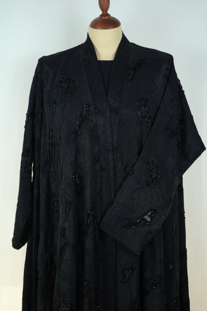 Abaya Shak Jaqard Black Model 2026-A0023