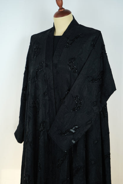 Abaya Shak Jaqard Black Model 2026-A0023