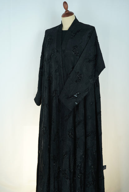 Abaya Shak Jaqard Black Model 2026-A0023