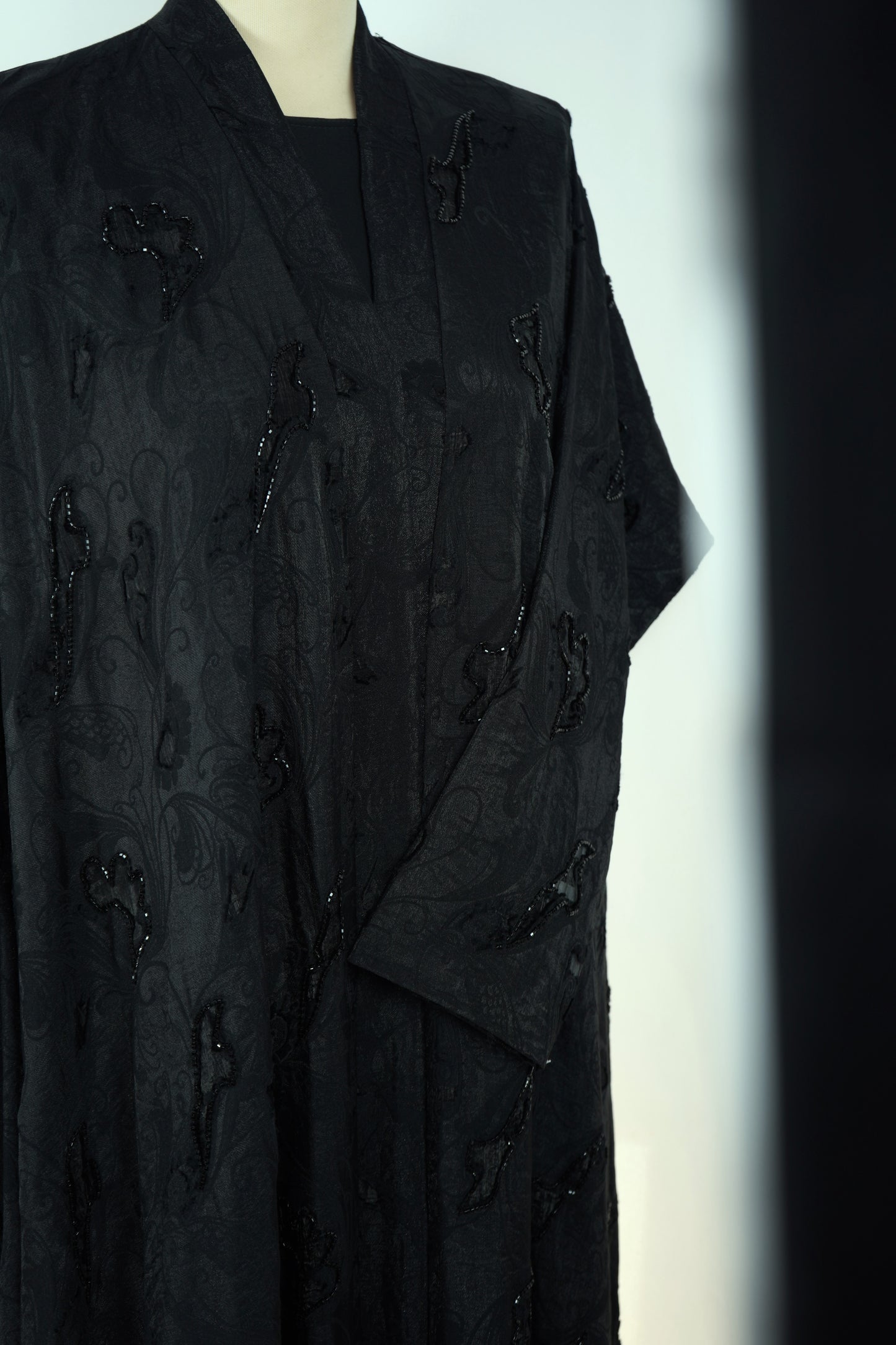 Abaya Shak Jaqard Black Model 2026-A0023