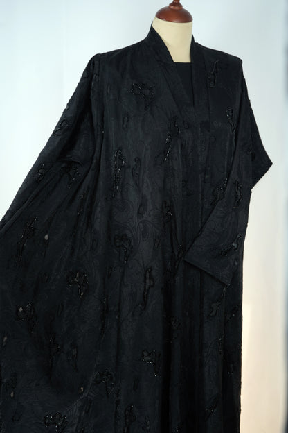 Abaya Shak Jaqard Black Model 2026-A0023