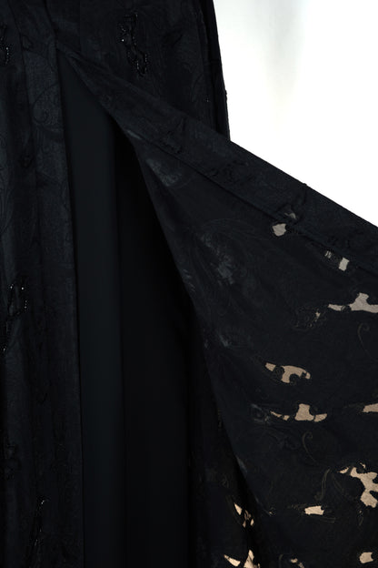 Abaya Shak Jaqard Black Model 2026-A0023