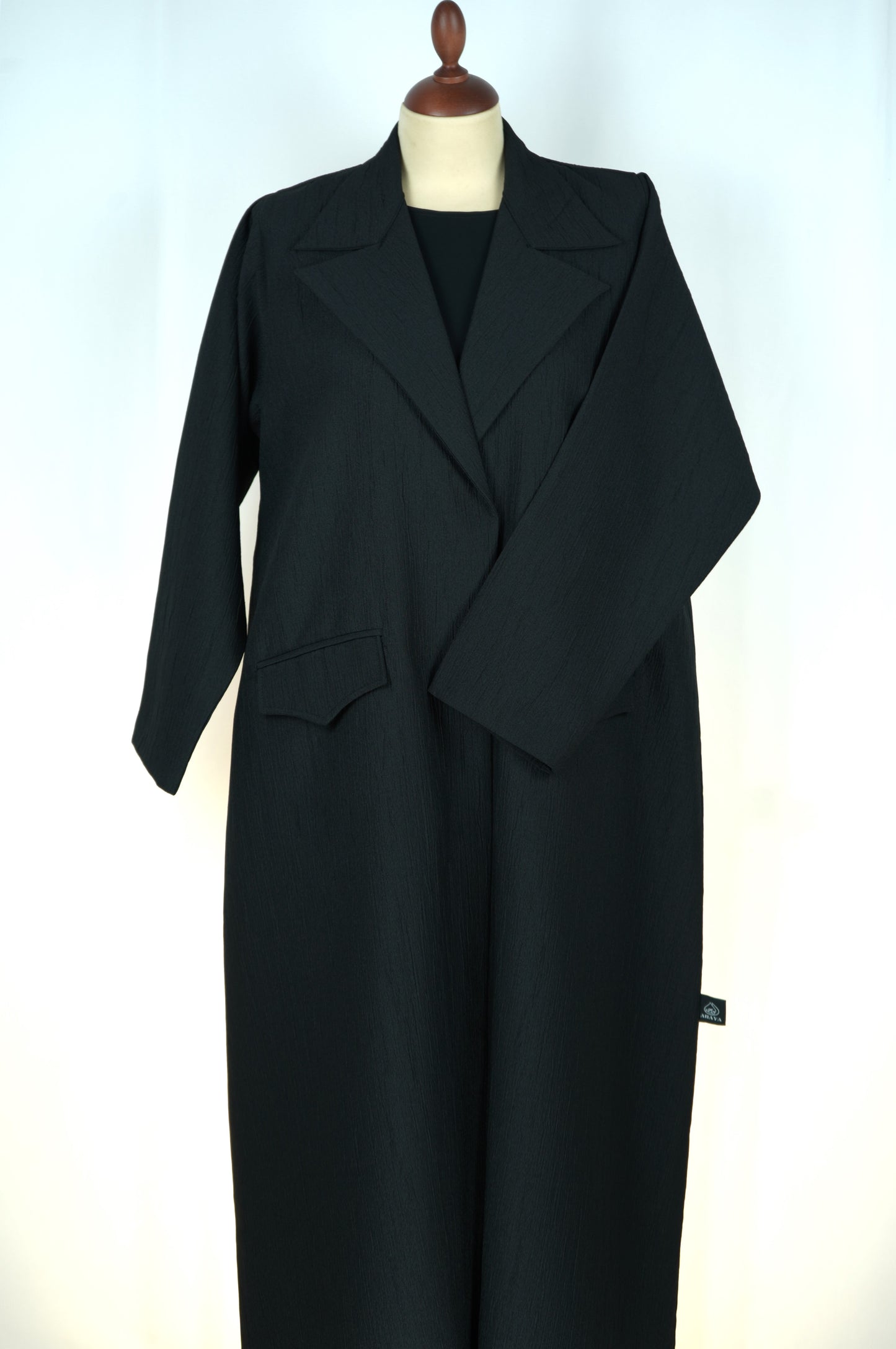 Abaya Blazer Half Satin Black Model 2026-A0026