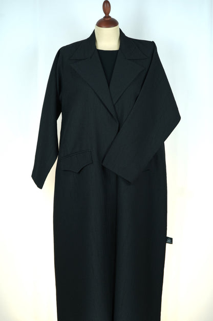 Abaya Blazer Half Satin Black Model 2026-A0026