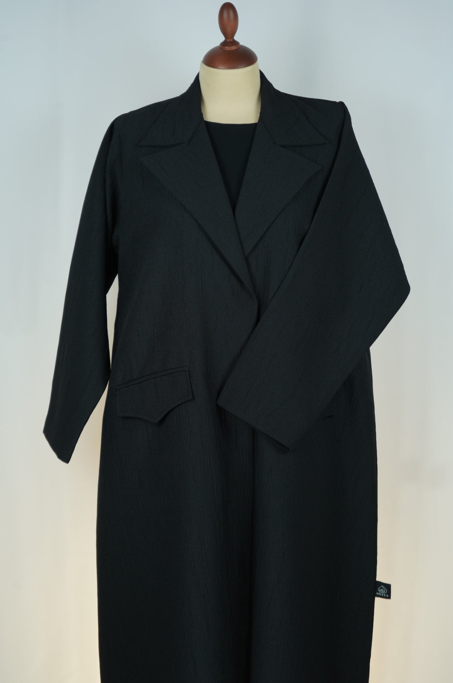 Abaya Blazer Half Satin Black Model 2026-A0026