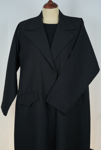 Abaya Blazer Half Satin Black Model 2026-A0026