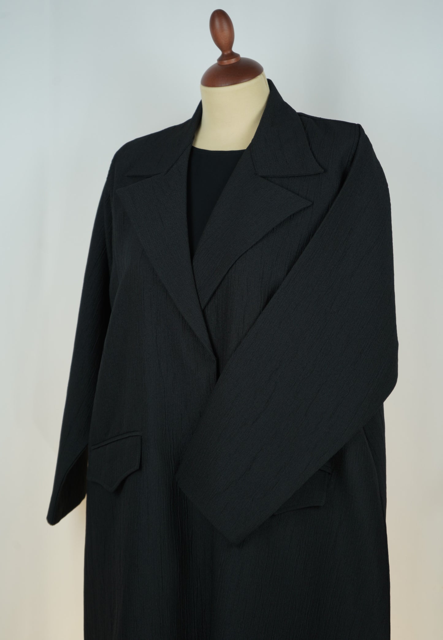 Abaya Blazer Half Satin Black Model 2026-A0026