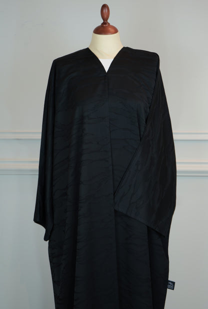 Silk Shadow Abaya Black Model 2026-A0036