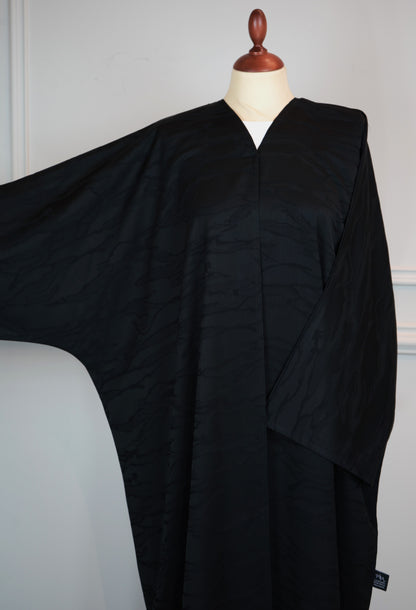 Silk Shadow Abaya Black Model 2026-A0036