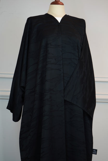 Silk Shadow Abaya Black Model 2026-A0036