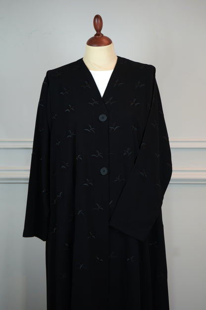 Full Tatreez Black Abaya Model 2026-A0039