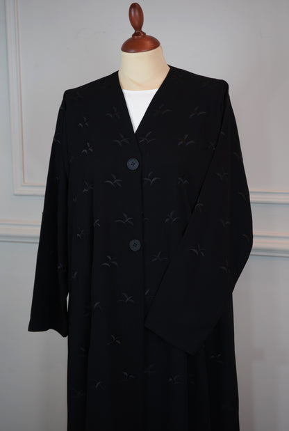 Full Tatreez Black Abaya Model 2026-A0039