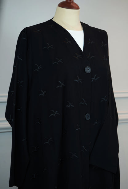 Full Tatreez Black Abaya Model 2026-A0039