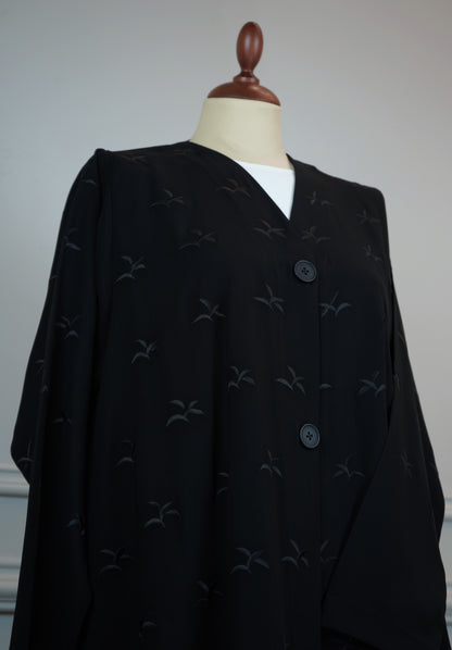 Full Tatreez Black Abaya Model 2026-A0039