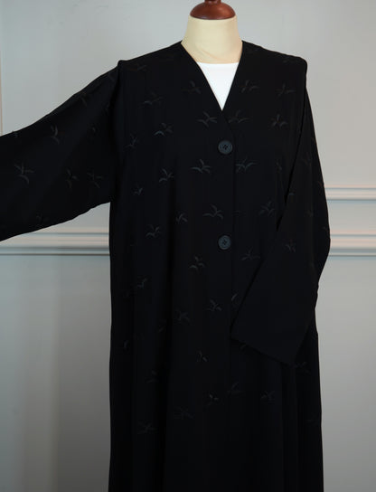 Full Tatreez Black Abaya Model 2026-A0039