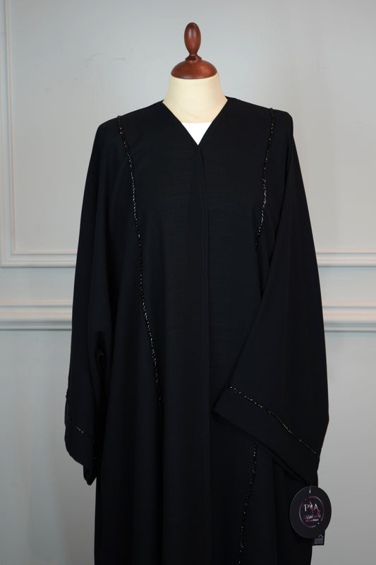 LOOK Abaya Linen Black Shak Model 2026-A0044
