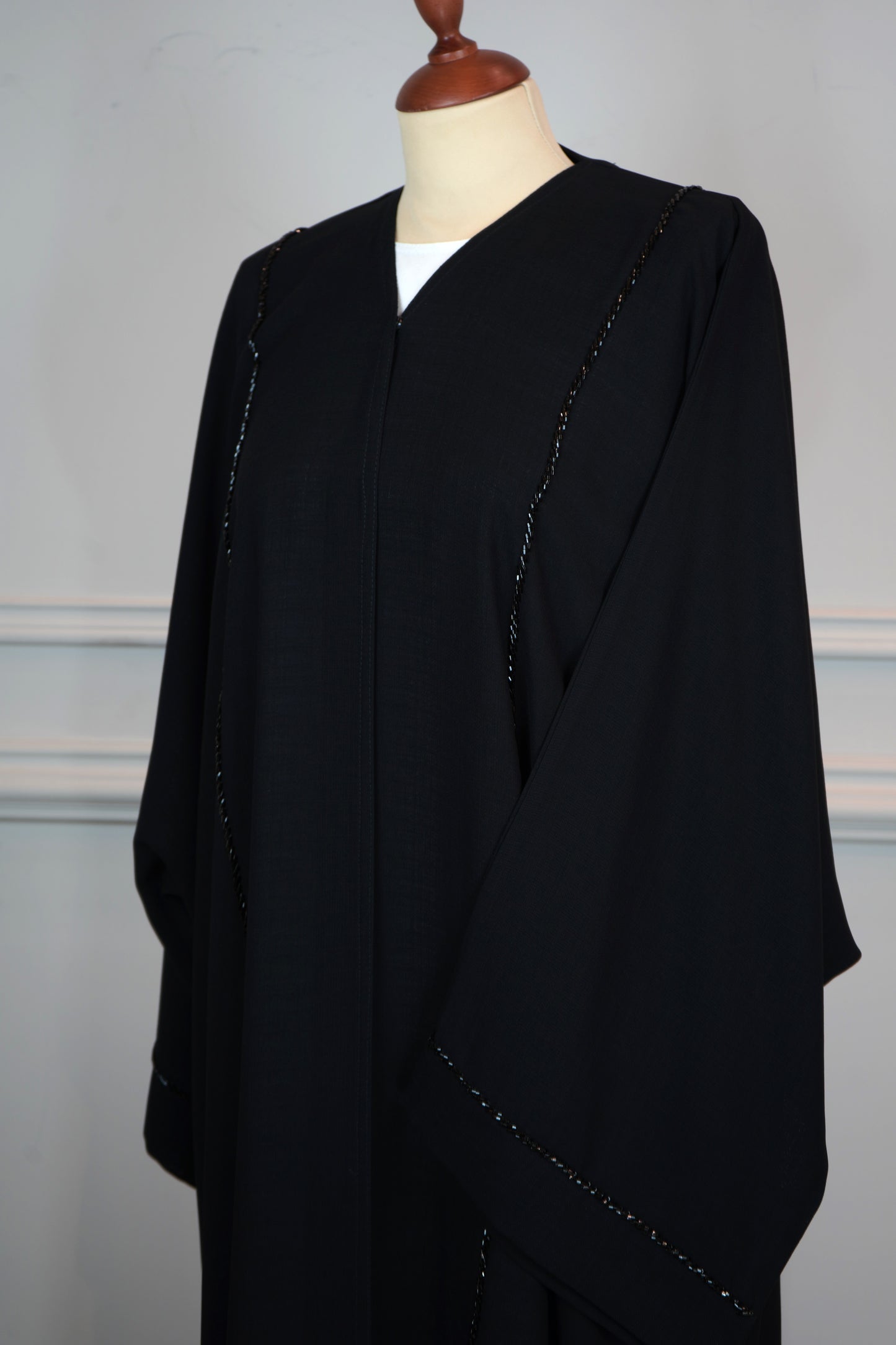 LOOK Abaya Linen Black Shak Model 2026-A0044