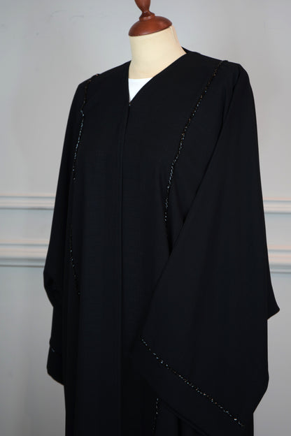 LOOK Abaya Linen Black Shak Model 2026-A0044