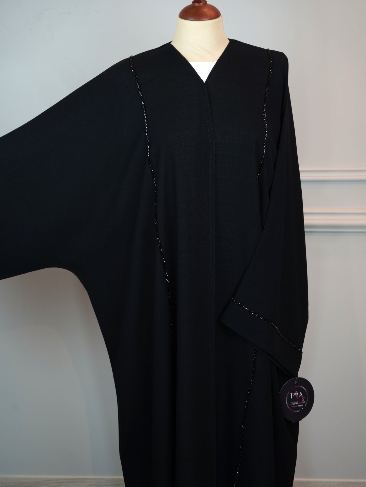 LOOK Abaya Linen Black Shak Model 2026-A0044