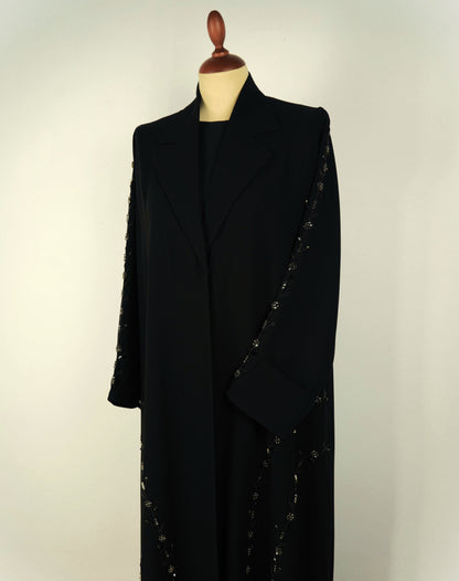 Black blazer Premium Black Coba Fabric Crystal Embroidery 