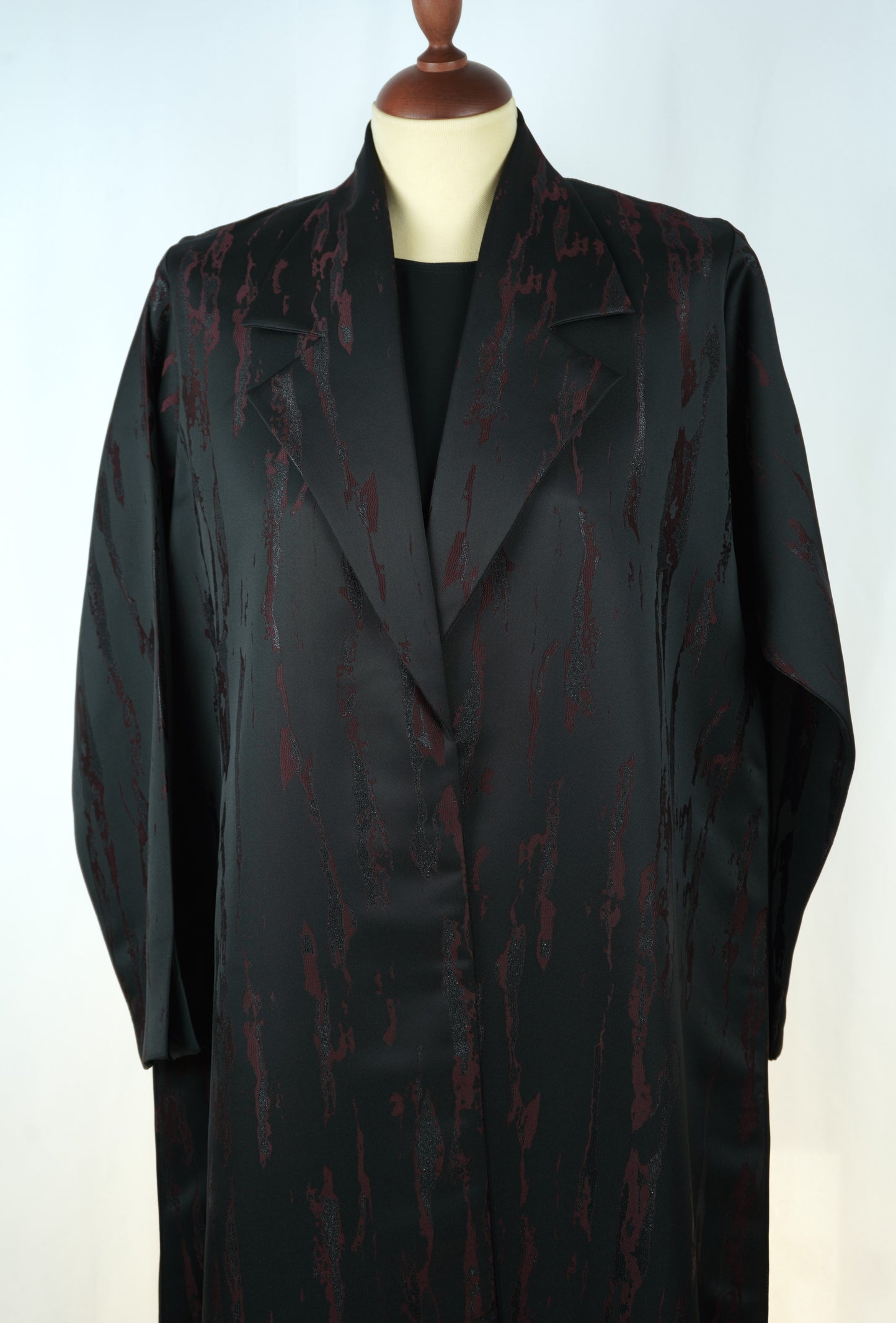 Jacquard Burgundy Blazer Abaya Model 2026-A0055