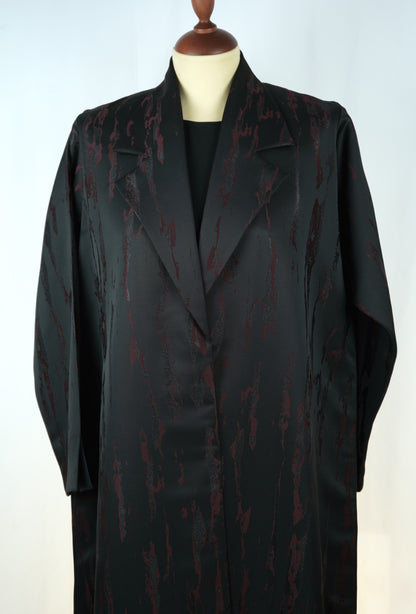 Jacquard Burgundy Blazer Abaya Model 2026-A0055