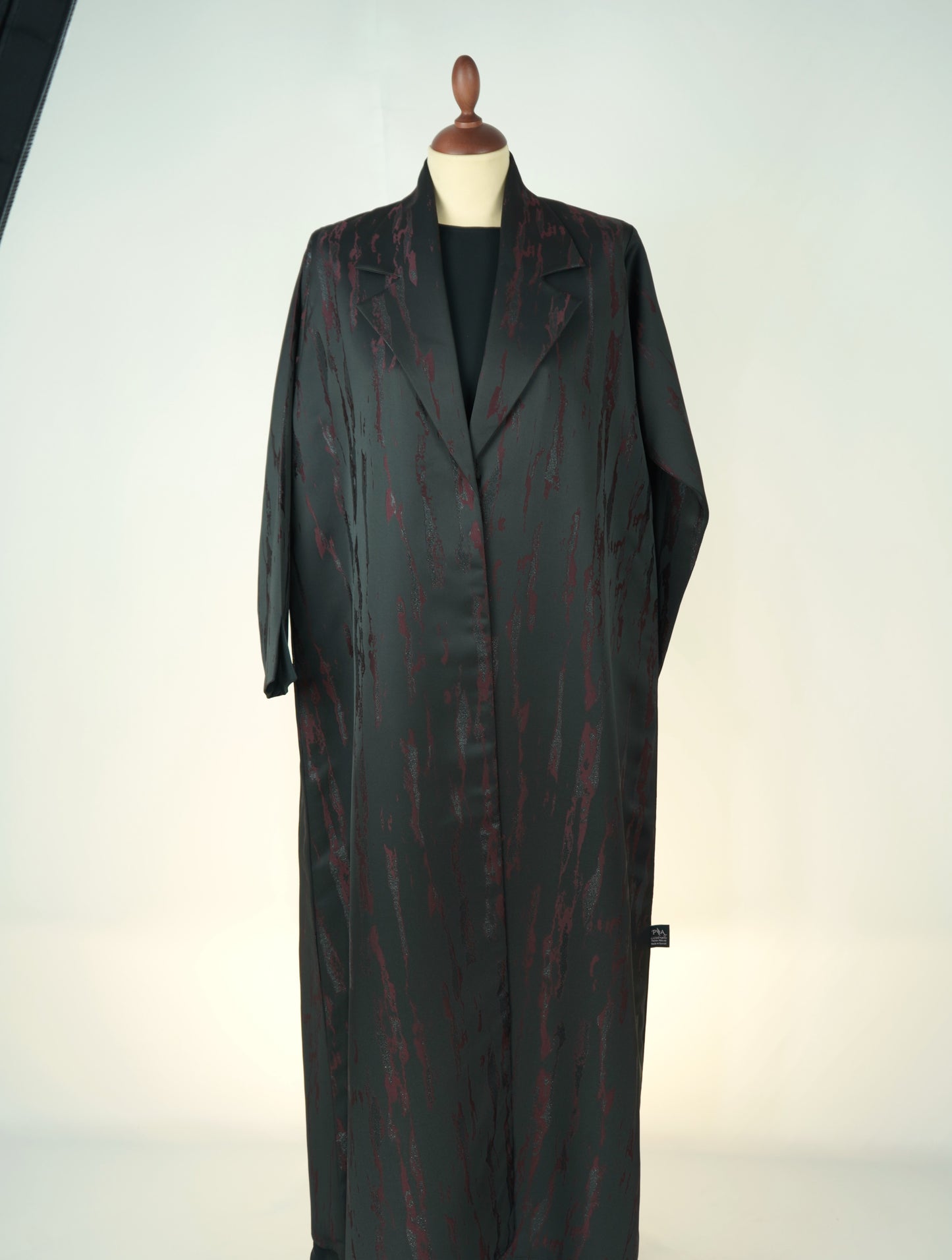 Jacquard Burgundy Blazer Abaya Model 2026-A0055