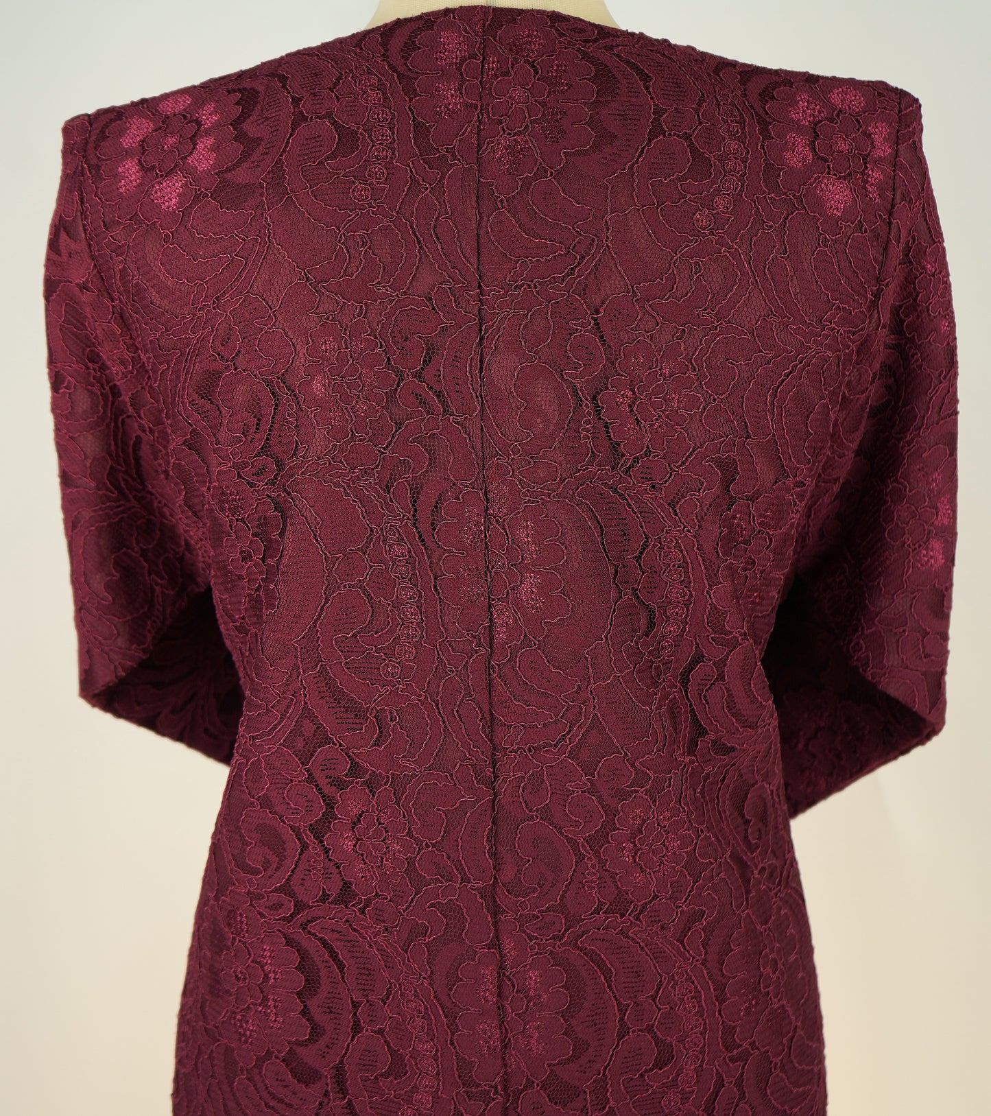 Classic Burgundy Dantel Abaya Model 2026-A0064