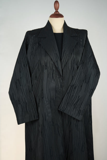 Black Line Jacquard Abaya Model 2026-A0071