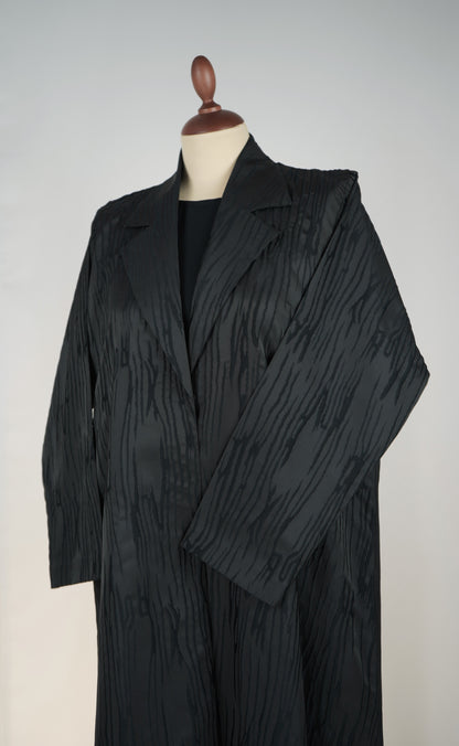 Black Line Jacquard Abaya Model 2026-A0071