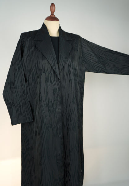 Black Line Jacquard Abaya Model 2026-A0071
