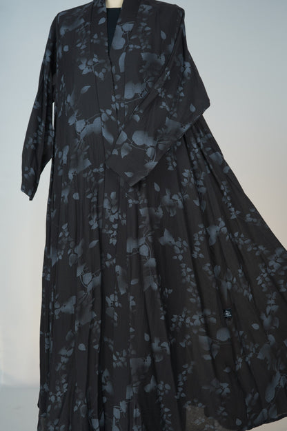 Flower Triple Cloche Abaya 2026-A0093