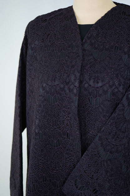 DANTELA Dark Purple Abaya Model 2026-A0075