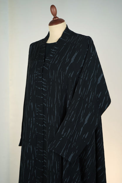 Triple Cloche patterned abaya 2026-A0091