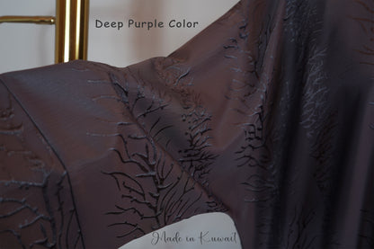 New Abaya Color Jacquard silk Deep Purple M4199